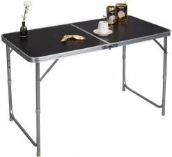 EUGAD Campingtisch, zusammenklappbar Pickniktisch, höhenverstellbar 120x60x55-62-70cm, Tischplatte aus MDF, Grau Eiche, Schwarz, Weiß -EUGAD Verkäufe e44eb2ad 66b7 50ba bed9 0a2afd30e0fc