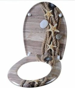 EUGAD WC-Sitz, Toilettendeckel mit Absenkautomatik Deck Seestern