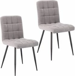 EUGAD Esszimmerstuhl (2 Stück), Polsterstuhl Wohnzimmerstuhl Samtstuhl Sessel mit Rückenlehne, Metallbeine, Sitzfläche aus Samt, Dunkelgrün Blau, Creme, Dunkelgrau, Dunkelgrün, Hellgrau, Rosa -EUGAD Verkäufe e54b3d89 ff27 5420 abe5 39a213d44a6d