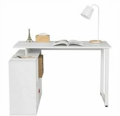 EUGAD Schreibtisch, mit Ablagen Holz 116x75x80cm Dunkelbuche Helleiche, Weiß -EUGAD Verkäufe e57e1fa9 cf7b 580f 9ce2 c825ae46cc26