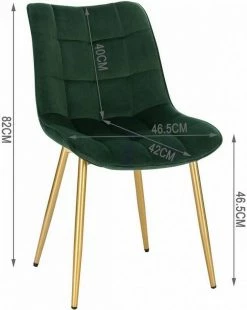 EUGAD Esszimmerstuhl, 6er-Set Küchenstühle Wohnzimmerstuhl mit Rückenlehne, Samt Sitzfläche, Gold Beine Schwarz Dunkelgrün, Grau, Rosa -EUGAD Verkäufe e58416ef 07b6 54f7 8522 a07056bbb989