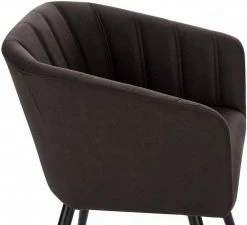 EUGAD Esszimmerstuhl, 2er-Set Polsterstuhl aus Stoffbezug mit Sesselförmigem Gepolstertem Sitz Dunkelbraun Grau -EUGAD Verkäufe e58e9fab 7aaf 56bb 8bda a07fb4e13f95