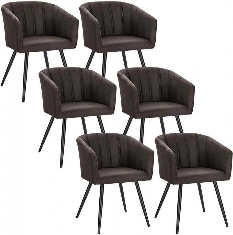 EUGAD 4-Fußstuhl, 6er-Set Esszimmerstuhl Polsterstuhl aus Stoffbezug Grau Dunkelbraun 12 EUGAD 4-Fußstuhl, 6er-Set Esszimmerstuhl Polsterstuhl aus Stoffbezug Grau Dunkelbraun – Bild 10