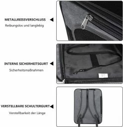 EUGAD Tiertransporttasche bis 8,00 kg, Katzenrucksack & Katzentragetasche Hunderucksack Hundetragetasche Haustiertasche Faltbare Transporttasche Reisetasche Traglast Oxford Dunkelgrau 45x25x35cm -EUGAD Verkäufe e8948b6f 704b 4756 9b3c 74a48b8aef55
