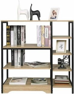 EUGAD Küchenregal, Küchenregal Mikrowellenhalter Bäckerregal Standregal Multifunktionales Regal MDF Metall 90x40x95cm, Hell Eiche