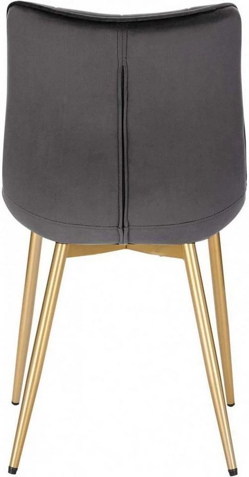 EUGAD Esszimmerstuhl, 4er-Set Küchenstühle Wohnzimmerstuhl mit Rückenlehne, Samt Sitzfläche, Gold Beine Grau Dunkelgrün, Rosa, Schwarz 7 EUGAD Esszimmerstuhl, 4er-Set Küchenstühle Wohnzimmerstuhl mit Rückenlehne, Samt Sitzfläche, Gold Beine Grau Dunkelgrün, Rosa, Schwarz – Bild 5