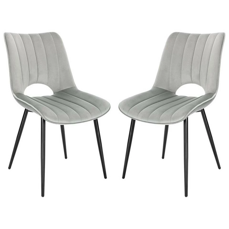 EUGAD Esszimmerstuhl (2 Stück), Küchenstuhl, Polsterstuhl, Wohnzimmerstuhl ohne Armlehne, Metallbeine, Samt, Dunkelgrau Hellgrau, Schwarz 12 EUGAD Esszimmerstuhl (2 Stück), Küchenstuhl, Polsterstuhl, Wohnzimmerstuhl ohne Armlehne, Metallbeine, Samt, Dunkelgrau Hellgrau, Schwarz – Bild 10