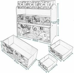 EUGAD Bücherregal, Kinder Aufbewahrungsregal Spielzeugregal Bücherregal Spielzeugkiste Kinderkommode Kindermöbel 3 Schichten mit 6 Kisten aus MDF Rosa -EUGAD Verkäufe eac341ba 76db 5d16 9d32 ee5ecd2440f9