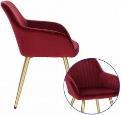 EUGAD Esszimmerstuhl, stühle 2er-Set,Samt,mit goldener Metallbeinen Blau, Bordeaux, Dunkelgrau, Dunkelgrün, Hellgrau, Rosa, Schwarz -EUGAD Verkäufe ebeecf00 f7e7 5163 8a26 fca22e4852be