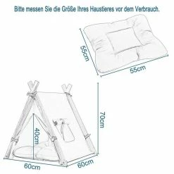 EUGAD Tierhaus, Tipi Hundezelt Katzenzelt 45x55x45cm Kätzchen Chihuahua Havaneser Kaninchen mit Kissen abnehmbar waschbar faltbar Weiß -EUGAD Verkäufe ec82a800 9e0e 464f b0d2 1f8594a2ee8e