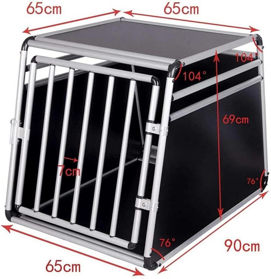 EUGAD Tiertransportbox, Hundetransportbox Alu Hundebox Reisebox Autobox für Husky Samojede Weimaraner Labrador Golden Retriever 90 x 65 x 69 cm XXL Schwarz Grau 13 EUGAD Tiertransportbox, Hundetransportbox Alu Hundebox Reisebox Autobox für Husky Samojede Weimaraner Labrador Golden Retriever 90 x 65 x 69 cm XXL Schwarz Grau – Bild 11