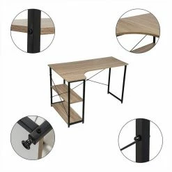 EUGAD Schreibtisch, PC-Tisch Bürotisch Arbeitstisch mit Bücherregal Holz 120x74x71,5 cm Hell Eiche Holz Vintage, Weiß+Hell Eiche 27 EUGAD Schreibtisch, PC-Tisch Bürotisch Arbeitstisch mit Bücherregal Holz 120x74x71,5 cm Hell Eiche Holz Vintage, Weiß+Hell Eiche -EUGAD Verkäufe ed67830f 1d8c 513e bd36 4e914387ba49