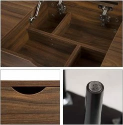 EUGAD Schminktisch, mit Aufklappbarem Spiegel, Schreibtisch mit 2 Schubladen, 100x40x75cm(L*B*H), Kosmetiktisch Computertisch mit große Tischplatte Eiche Weiß -EUGAD Verkäufe ee60a21c 5fe7 5fe1 8ec0 dcbfc9191c79