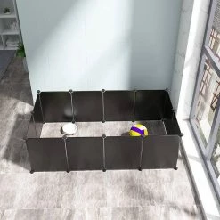 EUGAD Freigehege, Freigehege für Kaninchen Hasen Meerschweinchen Welpenauslauf DIY, 12 Platten 145 x 75 x 46 cm Grau, Schwarz, Transparent, Weiß -EUGAD Verkäufe ee6d45ca 43a2 4158 8bf4 6195abdefbe2