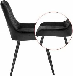 EUGAD Esszimmerstuhl (2 Stück), Polsterstuhl Küchenstuhl Wohnzimmerstuhl mit Rückenlehne, Sitzfläche aus Samt, Retrostuhl mit Metallbeine für Esszimmer Wohnzimmer, Schwarz Dunkelgrau, Dunkelgrün -EUGAD Verkäufe ee70a0ad 6bde 586c 9f3b 890e23dae87d