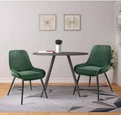 EUGAD Esszimmerstuhl (2 Stück), Polsterstuhl Küchenstuhl Wohnzimmerstuhl mit Rückenlehne, Sitzfläche aus Samt, Retrostuhl mit Metallbeine für Esszimmer Wohnzimmer, Schwarz Dunkelgrau, Dunkelgrün -EUGAD Verkäufe ee954d2a 61ce 538c 9756 29009a6112ca