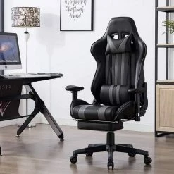 EUGAD Gaming-Stuhl (1 Stück), mit Fußstütze Racing Stuhl Drehstuhl Bürostuhl Schreibtischstuhl PC Stuhl mit Wippfunktion Höhenverstellbar Kunstleder Weiß Grau, Rot, Weiß -EUGAD Verkäufe eec527d1 b19d 48b4 81e2 f6a19b76bef6