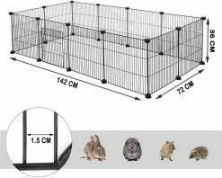 EUGAD Freigehege, Freigehege für Kaninchen Hasen Meerschweinchen Welpenauslauf Kleintiergehege Laufgitter mit Tür DIY 12 Platten Schwarz 142 x 72 x 36 cm 9 EUGAD Freigehege, Freigehege für Kaninchen Hasen Meerschweinchen Welpenauslauf Kleintiergehege Laufgitter mit Tür DIY 12 Platten Schwarz 142 x 72 x 36 cm -EUGAD Verkäufe eed6796f ee35 5353 bad8 258ddf901c34