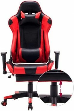 EUGAD Gaming Chair, Bürostuhl Schreibtischstuhl, Kunstleder, mit Ledenkissen Kopfstütze einstellbaren Armlehnen Weiß Grau, Rot, Weiß -EUGAD Verkäufe efd76ddb 4e4f 5142 b072 7aa956c9e2df