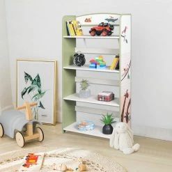 EUGAD Bücherregal, 1-tlg., Kinderregal, Bücher-Organizer mit 4 Ablagen, Zoomotive im Kinderzimmer aus MDF, Grün -EUGAD Verkäufe efe1df2b 39fe 4094 8f4a 2743d029f550