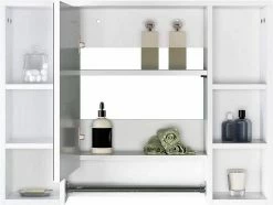 EUGAD Spiegelschrank Hängeschrank mit 8 Ablagen mit Tür 80x20x60cm Weiß -EUGAD Verkäufe f0004173 ae97 58cf 9881 8da410e0c8f0