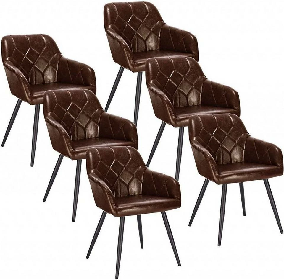 EUGAD Esszimmerstuhl, 6er-Set Esszimmerstuhl aus Kunstleder Metallbeine Schwarz Dunkelbraun 11 EUGAD Esszimmerstuhl, 6er-Set Esszimmerstuhl aus Kunstleder Metallbeine Schwarz Dunkelbraun – Bild 9
