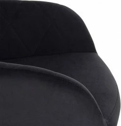 EUGAD Esszimmerstuhl (1 Stück), Wohnzimmerstuhl aus Samt Polsterstuhl mit Armlehnen und Rückenlehne, Gestell aus Metall mit goldenen Beine Dunkelgrau Schwarz -EUGAD Verkäufe f0c165da a400 4794 b36a 7886dae84c33