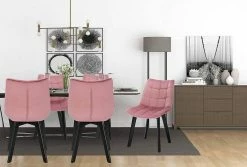 EUGAD Esszimmerstuhl (1 Stück), Wohnzimmerstuhl mit Rückenlehne, Polsterstuhl Küchenstuhl Weich Samt und Holz für ESS- und Wohnzimmer Dunkelgrau Dunkelgr&uuml;n, Rosa, Schwarz -EUGAD Verkäufe f1070e50 3abb 4ecd 92d9 479e92e64570