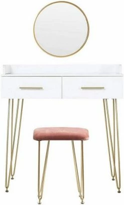 EUGAD Schminktisch, mit 3 Schubladen Tischplatte 100x40cm, Kosmetiktisch für Schlafzimmer, Weiß -EUGAD Verkäufe f1b238c7 c292 43df 9896 eee808eca6aa