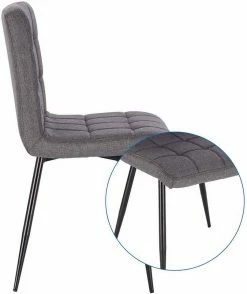 EUGAD Esszimmerstuhl (2 Stück), Küchenstuhl Polsterstuhl, mit Rückenlehne, Metallbeine, Sitzfläche aus Leinen, Dunkelgrau Dunkelgrau | Dunkelgrau, Hellgrau | Hellgrau -EUGAD Verkäufe f20b5bb9 d15c 4c11 86e9 88d496bb3072