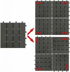 EUGAD WPC-Fliesen, 22 Stück WPC Terrassenfliesen in T-Form 30x30cm Dunkelgrau Anthrazit, Braun, Hellgrau 36 EUGAD WPC-Fliesen, 22 Stück WPC Terrassenfliesen in T-Form 30x30cm Dunkelgrau Anthrazit, Braun, Hellgrau -EUGAD Verkäufe f287e0b4 808f 578a 8aa1 a8623aab9b9c
