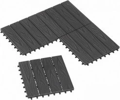 EUGAD WPC-Fliesen, 11 Stück WPC Terrassenfliesen 30x30cm Holzstruktur Anthrazit Coffee, Dunkelgrau, Hellgrau -EUGAD Verkäufe f2e2db73 fda2 5806 bad0 14050a990a48