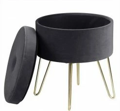 EUGAD Sitzhocker, Samthocker mit Stauraum, rund, mit stabilen goldenen Metallfüßen, Türkis Dunkelgrau, Dunkelgrün, Hellgrau, Rosa, Türkis 52 EUGAD Sitzhocker, Samthocker mit Stauraum, rund, mit stabilen goldenen Metallfüßen, Türkis Dunkelgrau, Dunkelgrün, Hellgrau, Rosa, Türkis -EUGAD Verkäufe f2f518a0 adc7 5238 8442 d22055439af0