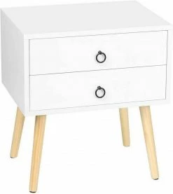 EUGAD Nachttisch, Beistelltisch mit 2 Schubladen Nachtkommode Nachtschrank Holzbeine MDF 46x35x50cm Weiß Grau, Weiß 21 EUGAD Nachttisch, Beistelltisch mit 2 Schubladen Nachtkommode Nachtschrank Holzbeine MDF 46x35x50cm Weiß Grau, Weiß -EUGAD Verkäufe f30f8f29 631a 51ac b200 4f3574a2902c