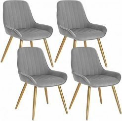 EUGAD Esszimmerstuhl, 4 Stücke Retro Küchenstuhl Sitzfläche aus Samt mit Metallbeine Dunkelgrün Bordeaux, Dunkelgrau, Dunkelgr&uuml;n, Hellgrau, Rosa, Schwarz -EUGAD Verkäufe f327e9ef ae3c 5eed 8ea2 d57e407b70e6