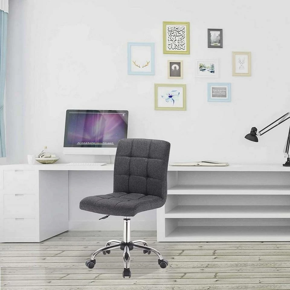 EUGAD Schreibtischstuhl, Bürohocker Schreibtischstuhl Rollhocker drehbar höhenverstellbar Stoffbezug Metall Dunkelgrau, Hellgrau 11 EUGAD Schreibtischstuhl, Bürohocker Schreibtischstuhl Rollhocker drehbar höhenverstellbar Stoffbezug Metall Dunkelgrau, Hellgrau – Bild 9