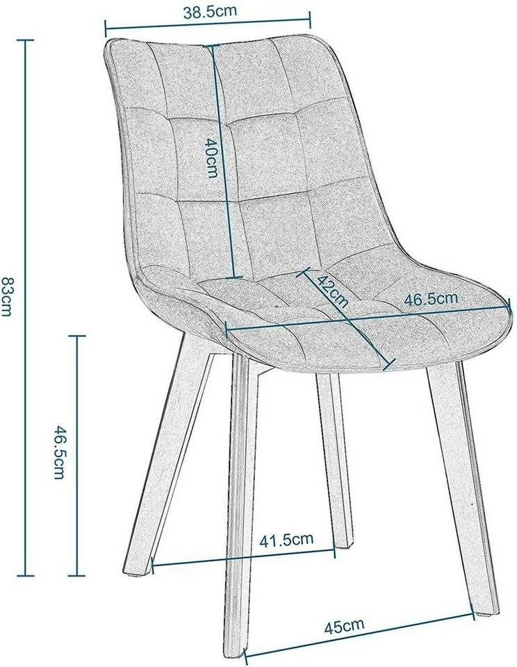 EUGAD Esszimmerstuhl (2 Stück), Wohnzimmerstuhl mit Rückenlehne, Polsterstuhl Küchenstuhl Weich Samt und Holz für ESS- und Wohnzimmer Schwarz Dunkelgrau, Dunkelgrün, Rosa 14 EUGAD Esszimmerstuhl (2 Stück), Wohnzimmerstuhl mit Rückenlehne, Polsterstuhl Küchenstuhl Weich Samt und Holz für ESS- und Wohnzimmer Schwarz Dunkelgrau, Dunkelgrün, Rosa – Bild 12