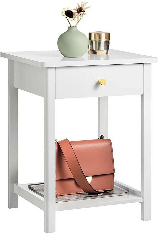 EUGAD Nachttisch, 2er-Set Nachtkommode Sofatisch Kaffeetisch Beistelltisch Nachtschrank für Wohnzimmer Schlafzimmer mit Schublade mit Ablage aus MDF Weiß 6 EUGAD Nachttisch, 2er-Set Nachtkommode Sofatisch Kaffeetisch Beistelltisch Nachtschrank für Wohnzimmer Schlafzimmer mit Schublade mit Ablage aus MDF Weiß – Bild 4