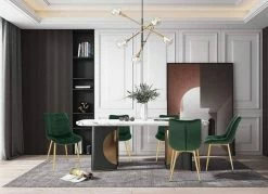 EUGAD Esszimmerstuhl, 6er-Set Küchenstühle Wohnzimmerstuhl mit Rückenlehne, Samt Sitzfläche, Gold Beine Schwarz Dunkelgrün, Grau, Rosa -EUGAD Verkäufe f43394a2 e9bd 5b14 a4b5 f77b14e02f1e