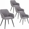 EUGAD Esszimmerstuhl (4 Stück), Wohnzimmerstuhl aus Leinen Polsterstuhl mit Armlehnen und Rückenlehne schwarze Gestell aus Metall Hellgrau Dunkelgrau -EUGAD Verkäufe f593dade 79f2 5165 a659 ef38fcb4bfc0