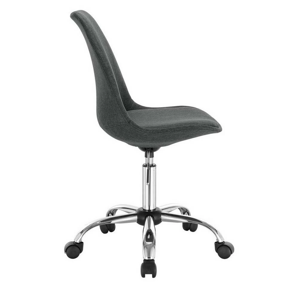 EUGAD Schreibtischstuhl, Arbeitshocker, Stoffbezug, 360° drehbar, Dunkelgrau Duneklgrau, Hellgrau 6 EUGAD Schreibtischstuhl, Arbeitshocker, Stoffbezug, 360° drehbar, Dunkelgrau Duneklgrau, Hellgrau – Bild 4