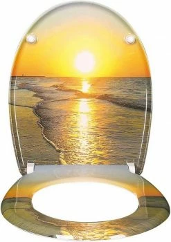 EUGAD WC-Sitz, Toilettendeckel mit Absenkautomatik Sonnenaufgang