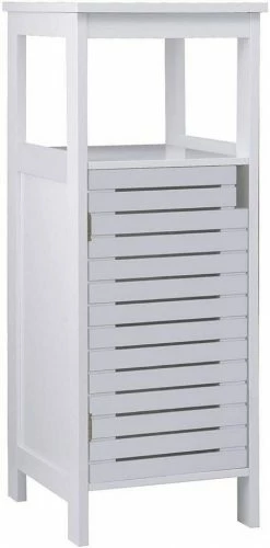 EUGAD Badkommode (1 St), Badschrank Badregal Nachttisch Nachtkommode Eckschrank Eckkommode Medizinschrank Holz, weiß 30x30x78cm