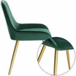 EUGAD Esszimmerstuhl, 4 Stücke Retro Küchenstuhl Sitzfläche aus Samt mit Metallbeine Dunkelgrün Bordeaux, Dunkelgrau, Dunkelgr&uuml;n, Hellgrau, Rosa, Schwarz -EUGAD Verkäufe f78ba01e 5ae6 44a5 b235 33fb967d8330