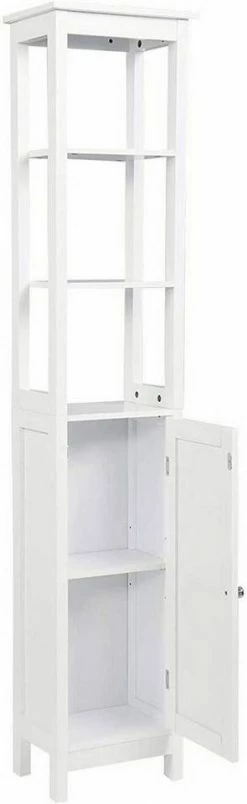 EUGAD Hochschrank Badezimmerschrank mit 5 großen Fächern, Breite/Höhe: 23/160 cm