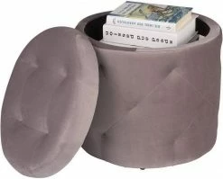 EUGAD Sitzhocker, Sitztruhe mit Stauraum, Sitz rund mit Deckel, Samt, ca.27L, Rosa Dunkelgrau, Hellgrau -EUGAD Verkäufe f808c965 d6f9 5529 bff5 6d2847705f15