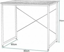 EUGAD Schreibtisch, Computertisch Esstisch Holz Stahl 80x60x70 cm Holz Vintage+schwarz Hell Eiche+schwarz, Hell Eiche+weiß, Marmor+schwarz -EUGAD Verkäufe f86ea058 1e20 5569 bcc4 22f0b6129f3e