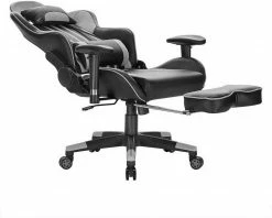 EUGAD Gaming-Stuhl (1 Stück), Racing Stuhl mit Fußstütze Racing Stuhl Drehstuhl Bürostuhl Schreibtischstuhl PC Stuhl mit Wippfunktion Höhenverstellbar Kunstleder Rot Grau, Weiß -EUGAD Verkäufe fa00e110 3618 5046 b718 16f88b990adc