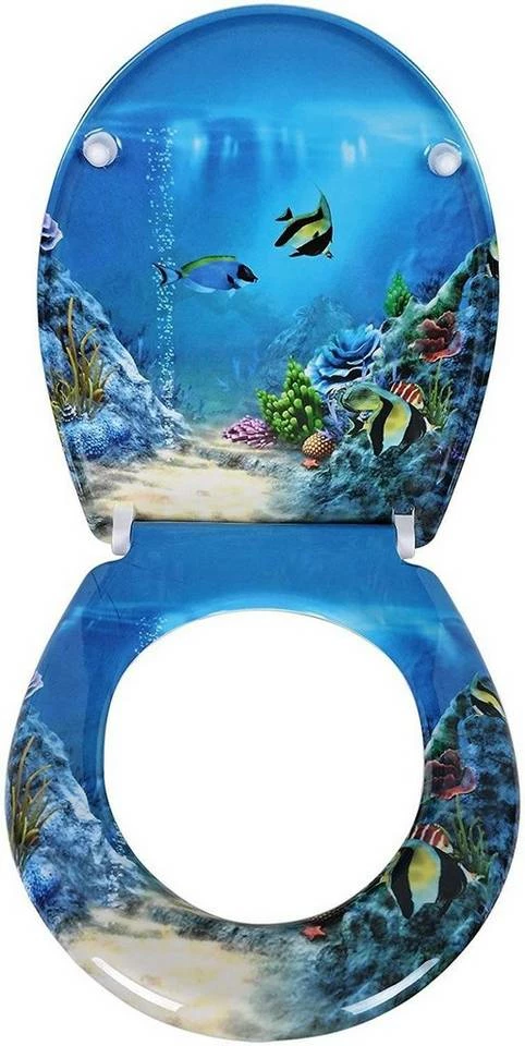 EUGAD WC-Sitz, Toilettendeckel mit Absenkautomatik Meeresboden 3 EUGAD WC-Sitz, Toilettendeckel mit Absenkautomatik Meeresboden