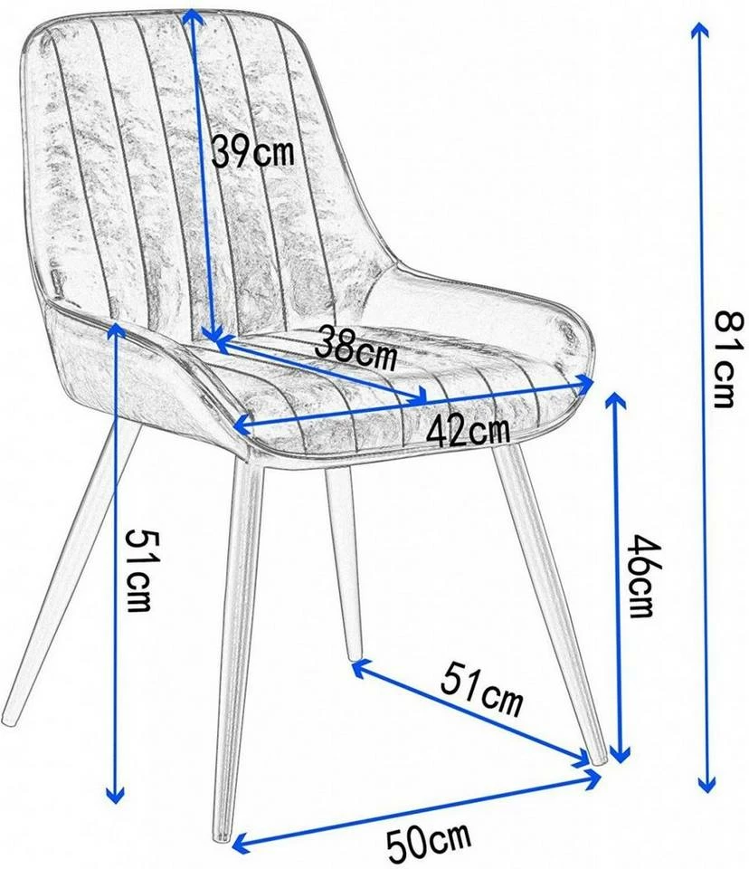 EUGAD Esszimmerstuhl, 4 Stücke Retro Küchenstuhl Sitzfläche aus PU mit Metallbeine Schwarz Braun, Dunkelbraun, Dunkelgrün, Grau 5 EUGAD Esszimmerstuhl, 4 Stücke Retro Küchenstuhl Sitzfläche aus PU mit Metallbeine Schwarz Braun, Dunkelbraun, Dunkelgrün, Grau – Bild 3